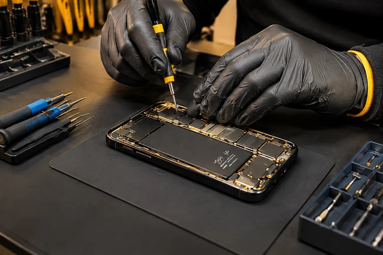 Майстер виконує професійний ремонт iPhone